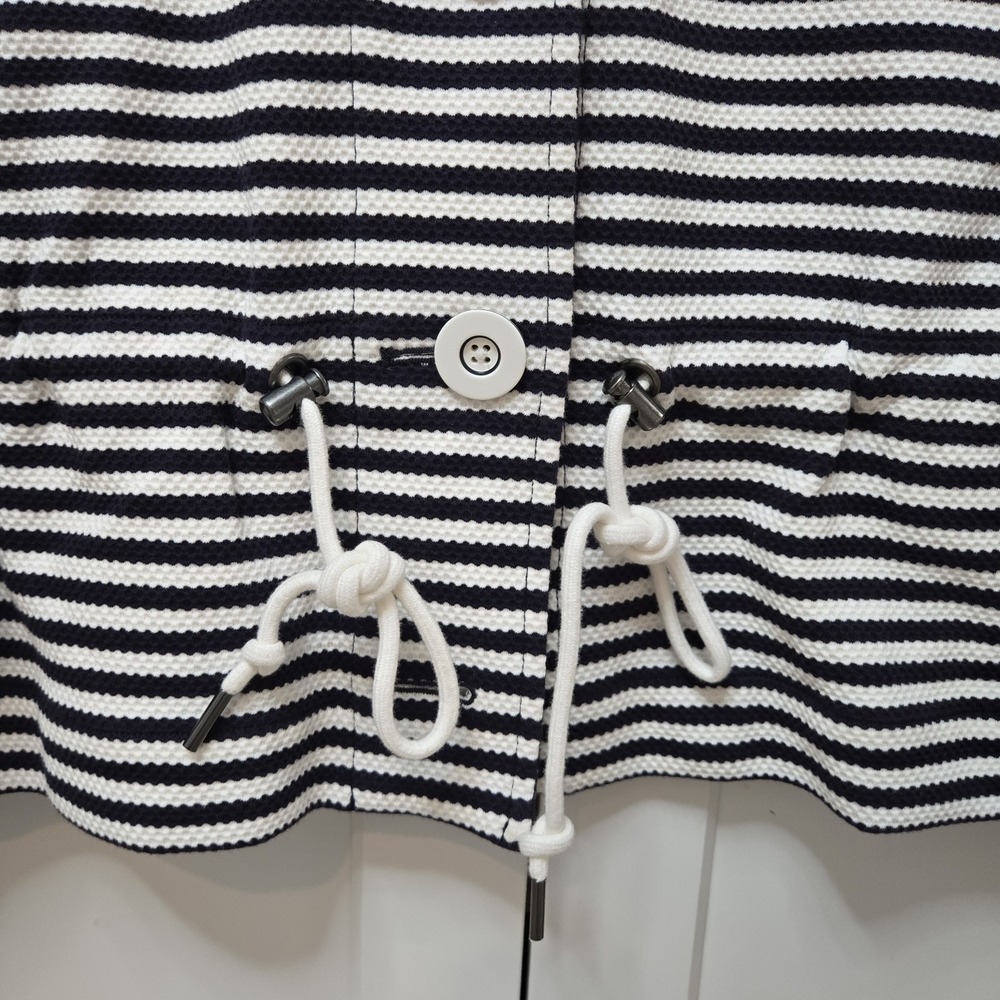 CAbi Jacket Womens M Navy Blue White Striped Nautical Harbour Workwear Casual - Picture 3 of 16